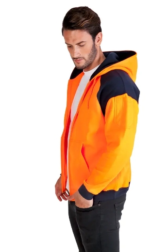 Picture of RAMO, Shoulder Contrast Zipper Hoodie